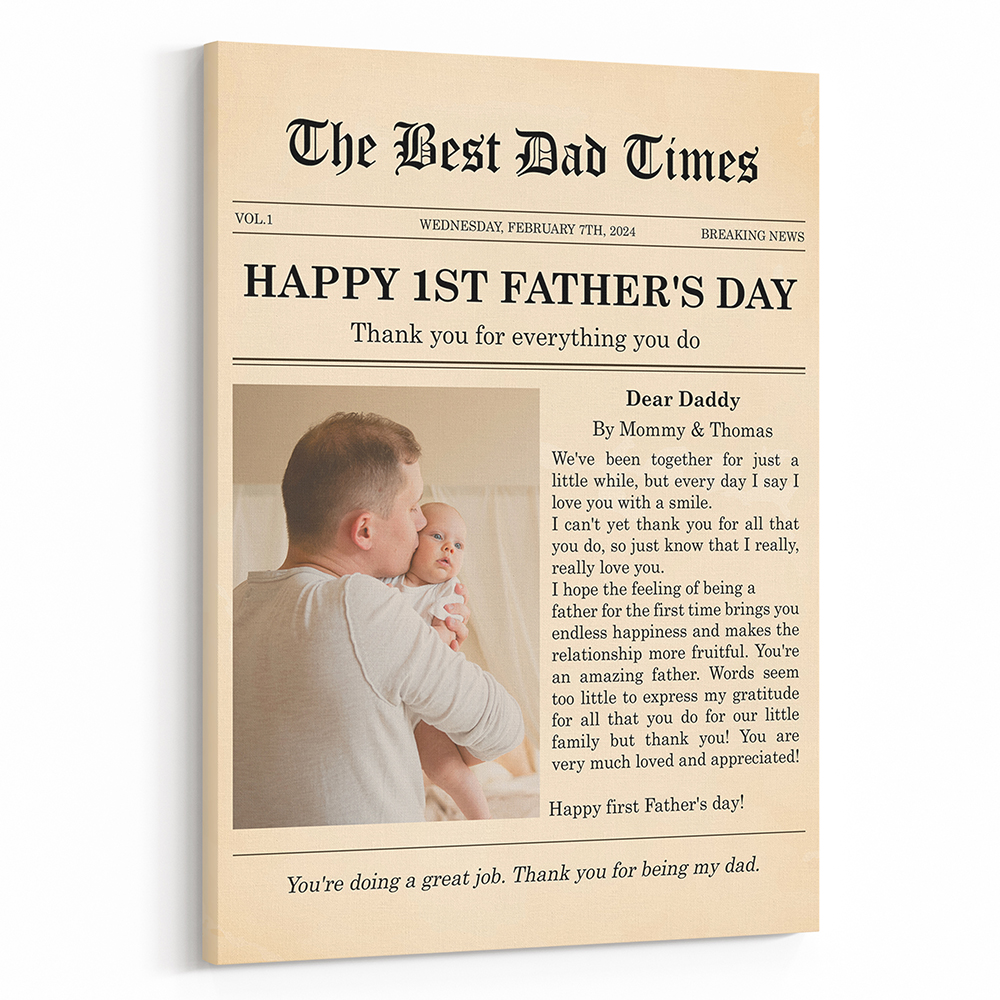 The Best Dad Times Custom Canvas Print