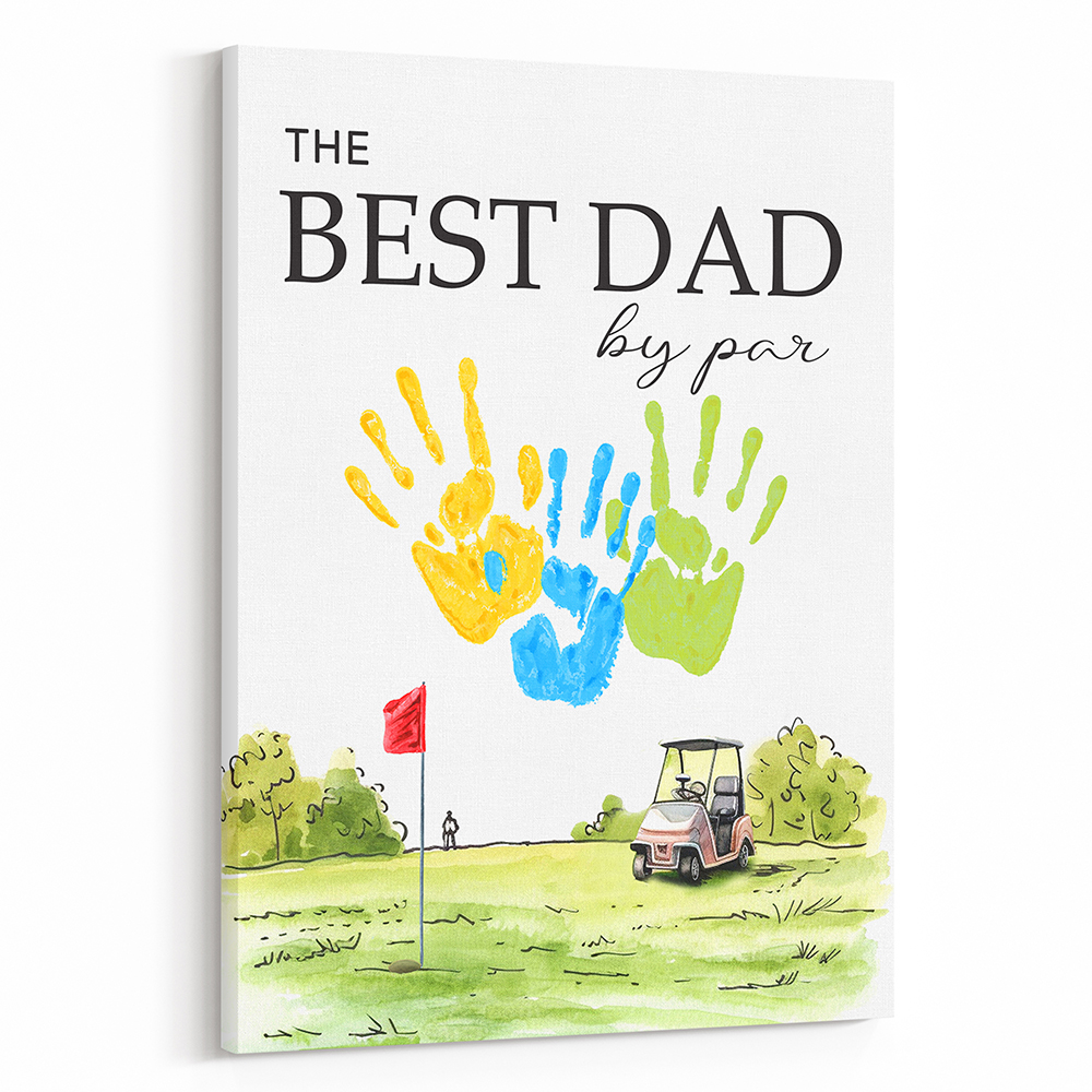 The Best Dad By Par Handprint Art