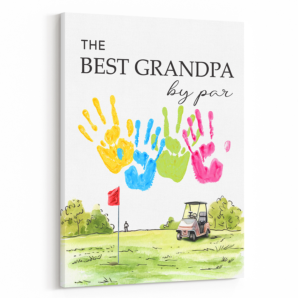 Best Grandpa By Par Handprint Art