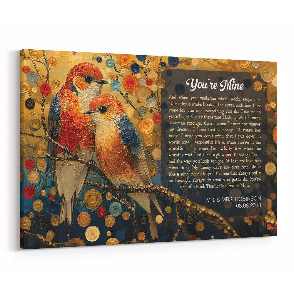 Klimt-Inspired Custom Lyrical Masterpiece Canvas Art