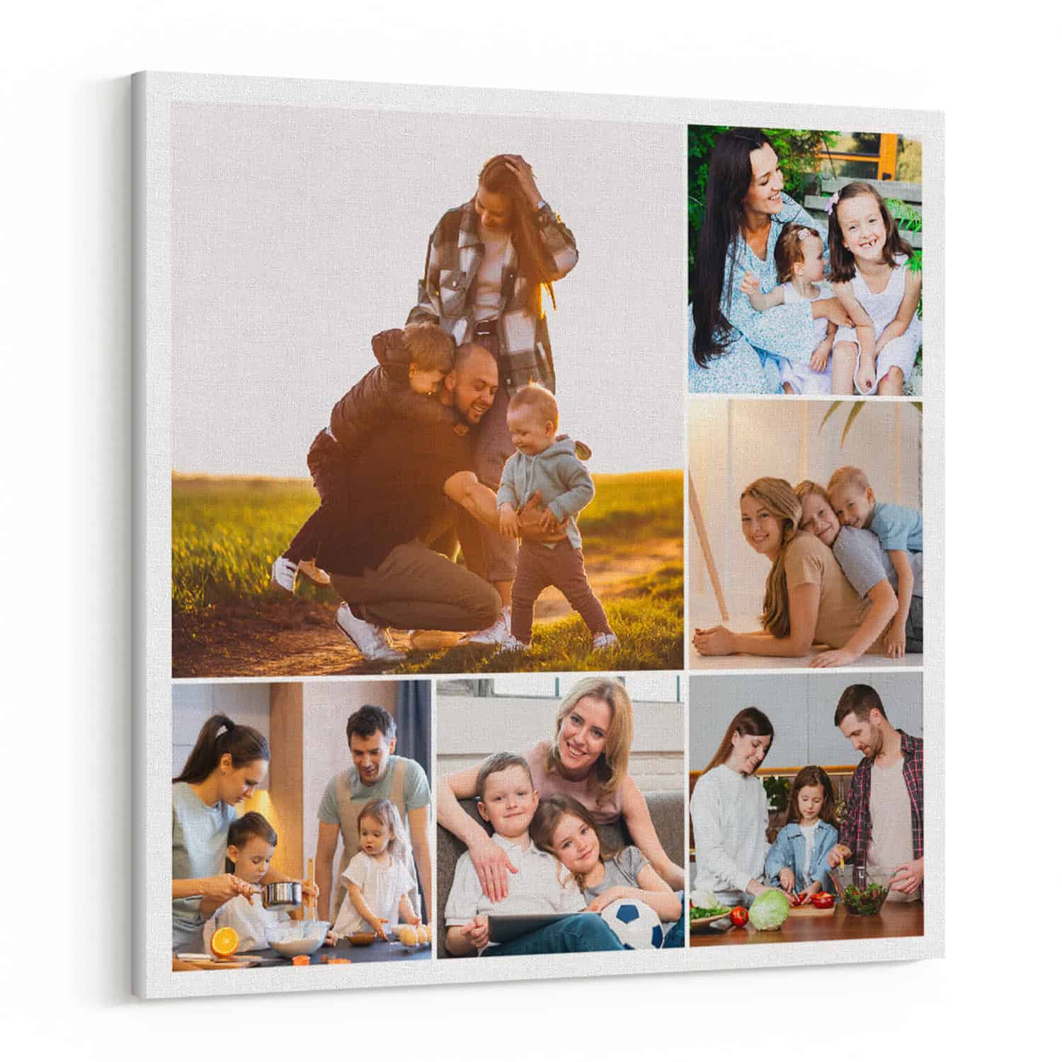 Asymmetrical Grid 6 Collage Custom Canvas Print