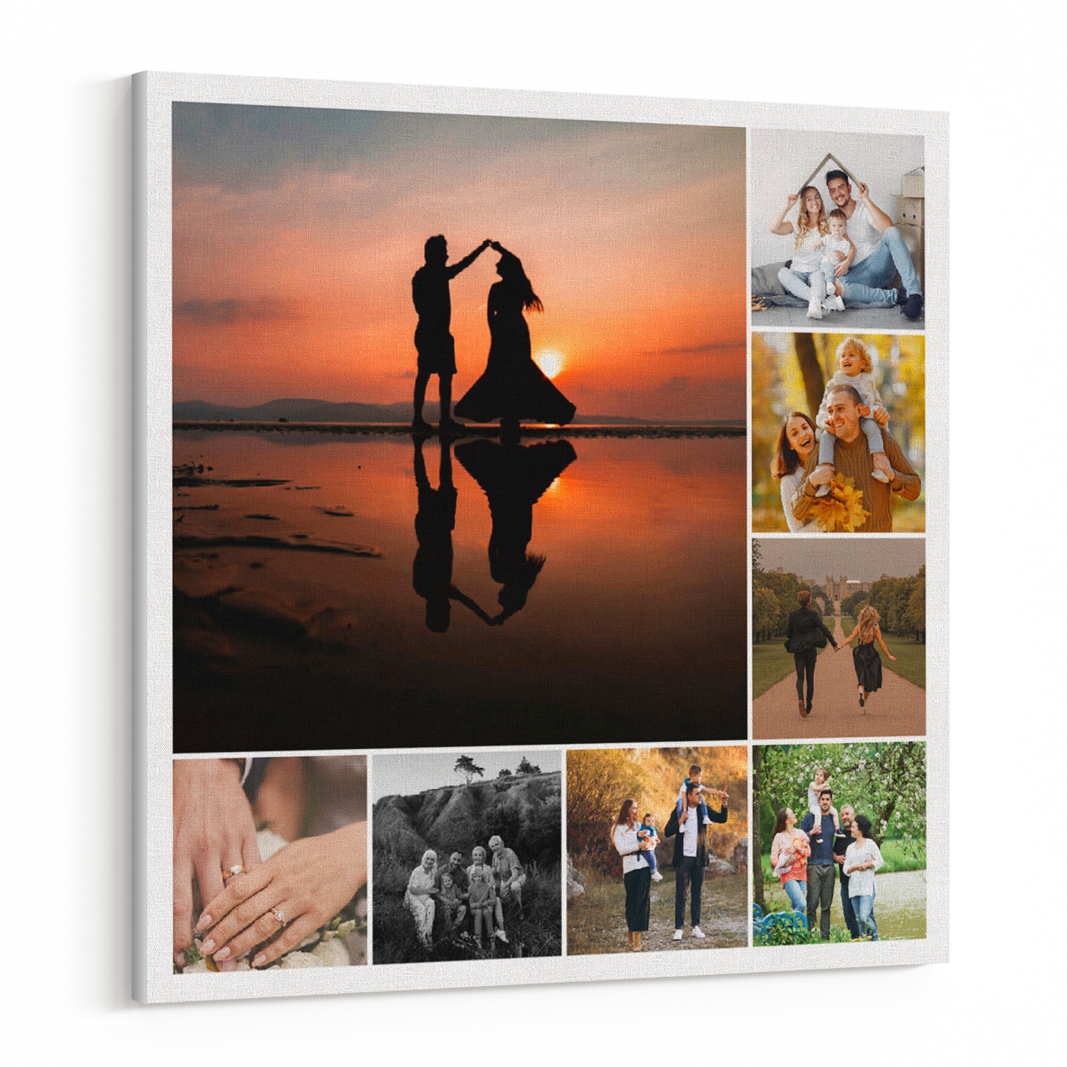 Symmetrical Highlight 8 Collage Custom Canvas Print