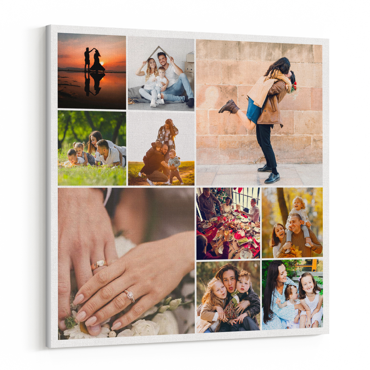 Symmetrical Mosaic 10 Collage Custom Canvas Print