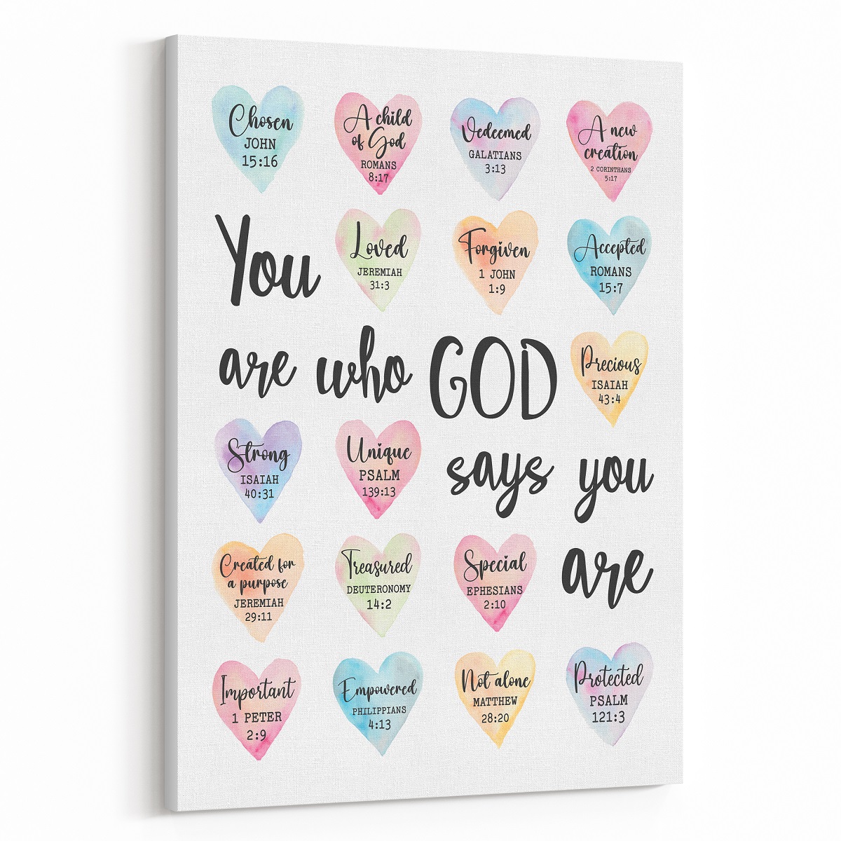 You Are Who God Says You Are Rainbow-Themed Canvas Print