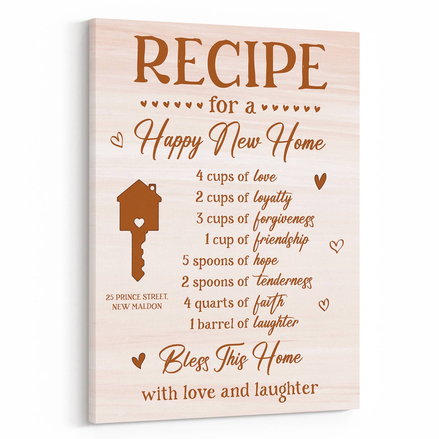 Recipe For A Happy New Home Canvas Print