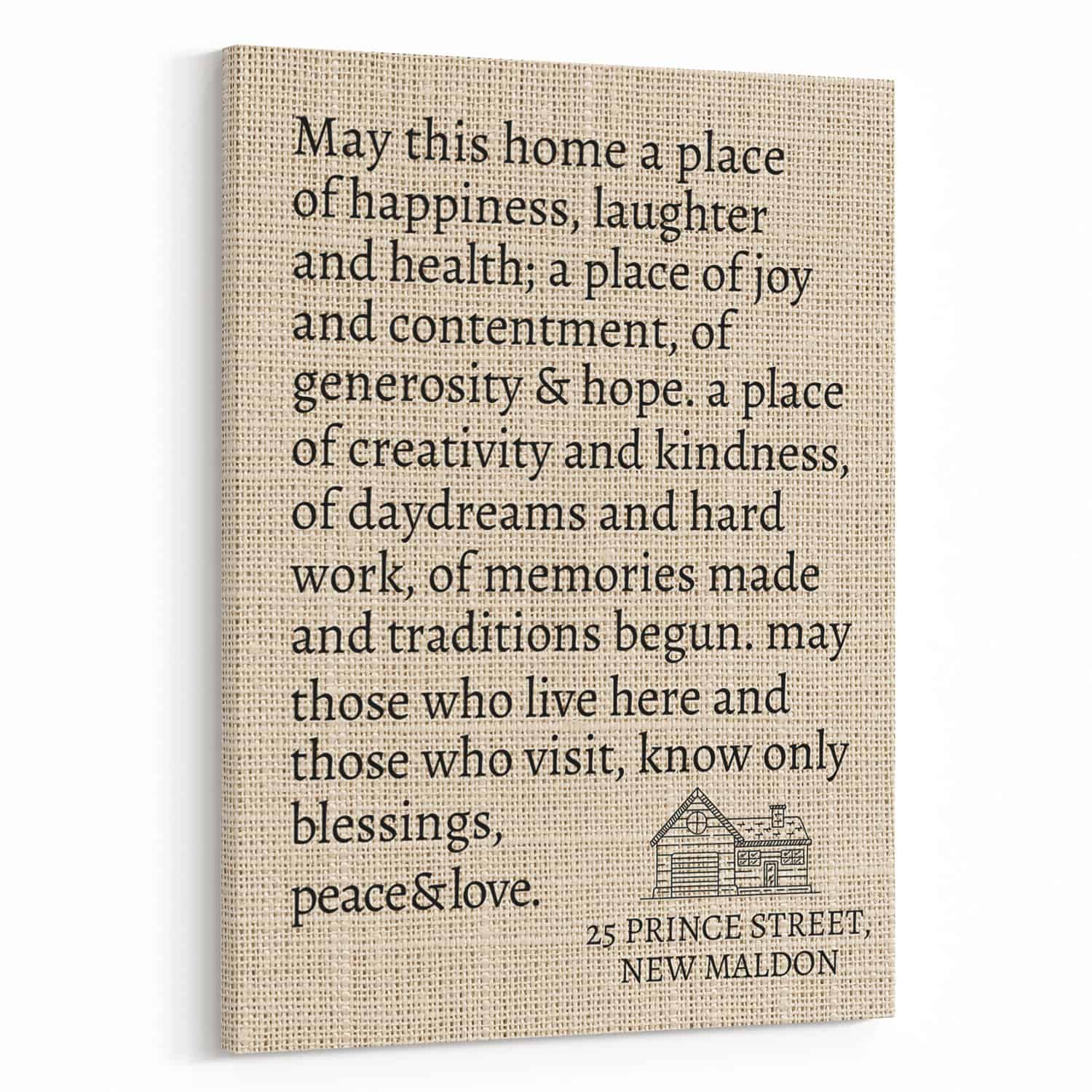 May This Home Message On Wood Housewarming Canvas Print
