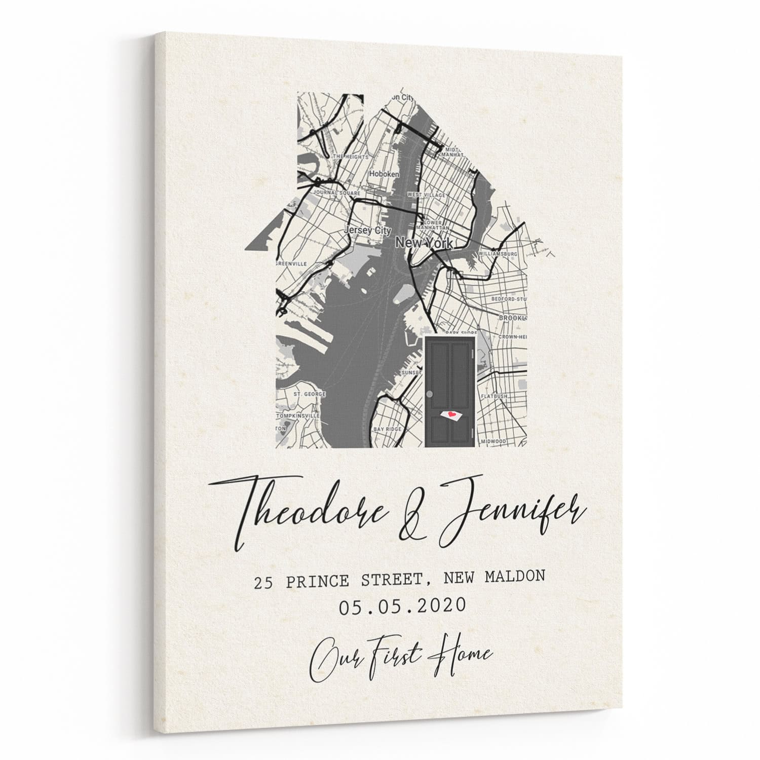 Personalized Home Map Canvas Print