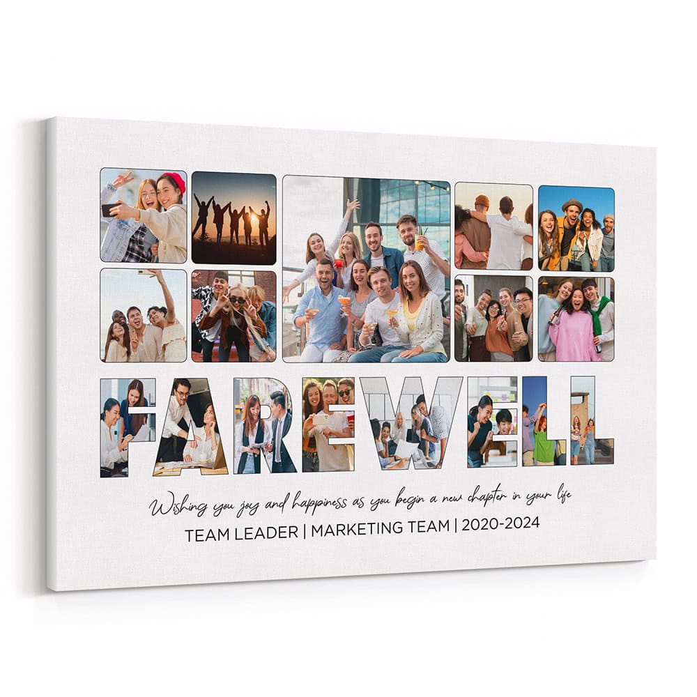 Farewell Photo Collage Personalized Gift For Coworker Canvas Print
