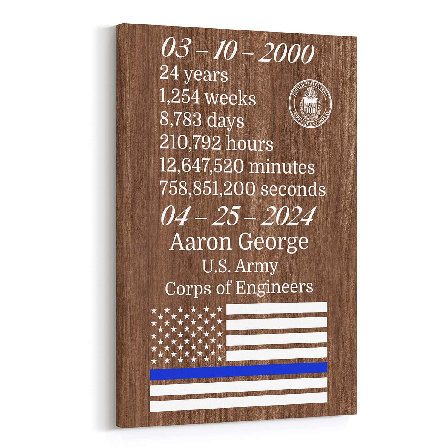 Military Retirement Custom Canvas Print