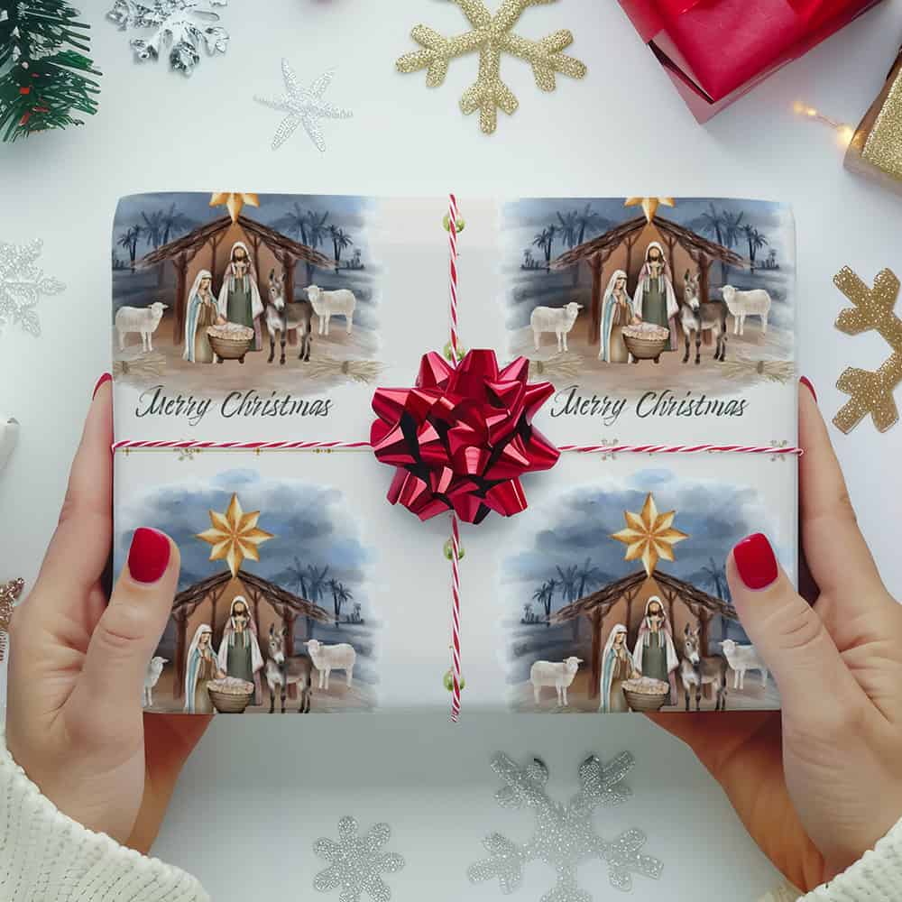 Christmas Nativity Scene Wrapping Paper
