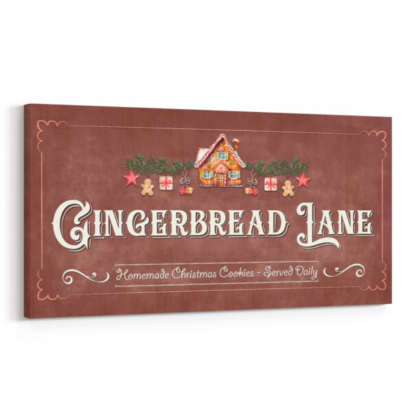 Gingerbread Lane Sign Canvas Art