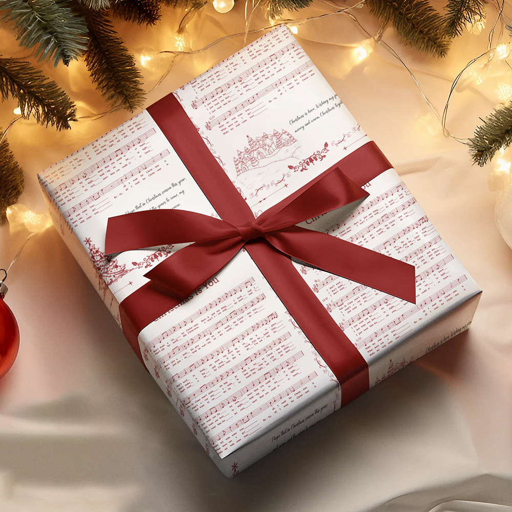 Personalized Message Christmas Sheet Music Wrapping Paper