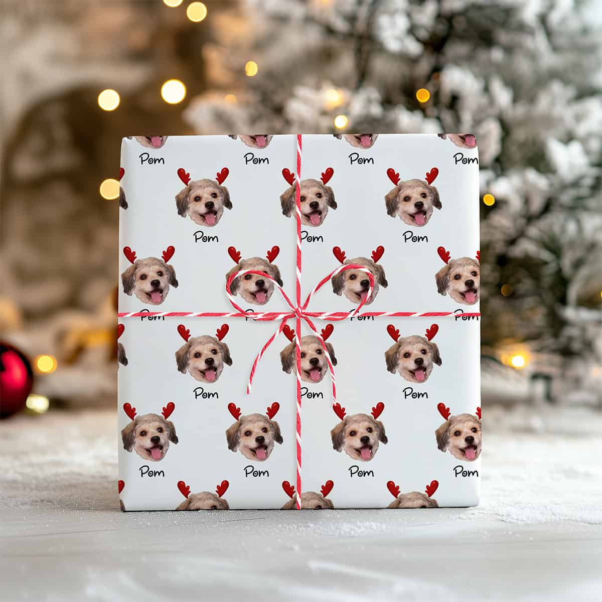Custom Pet Faces Christmas Wrapping Paper