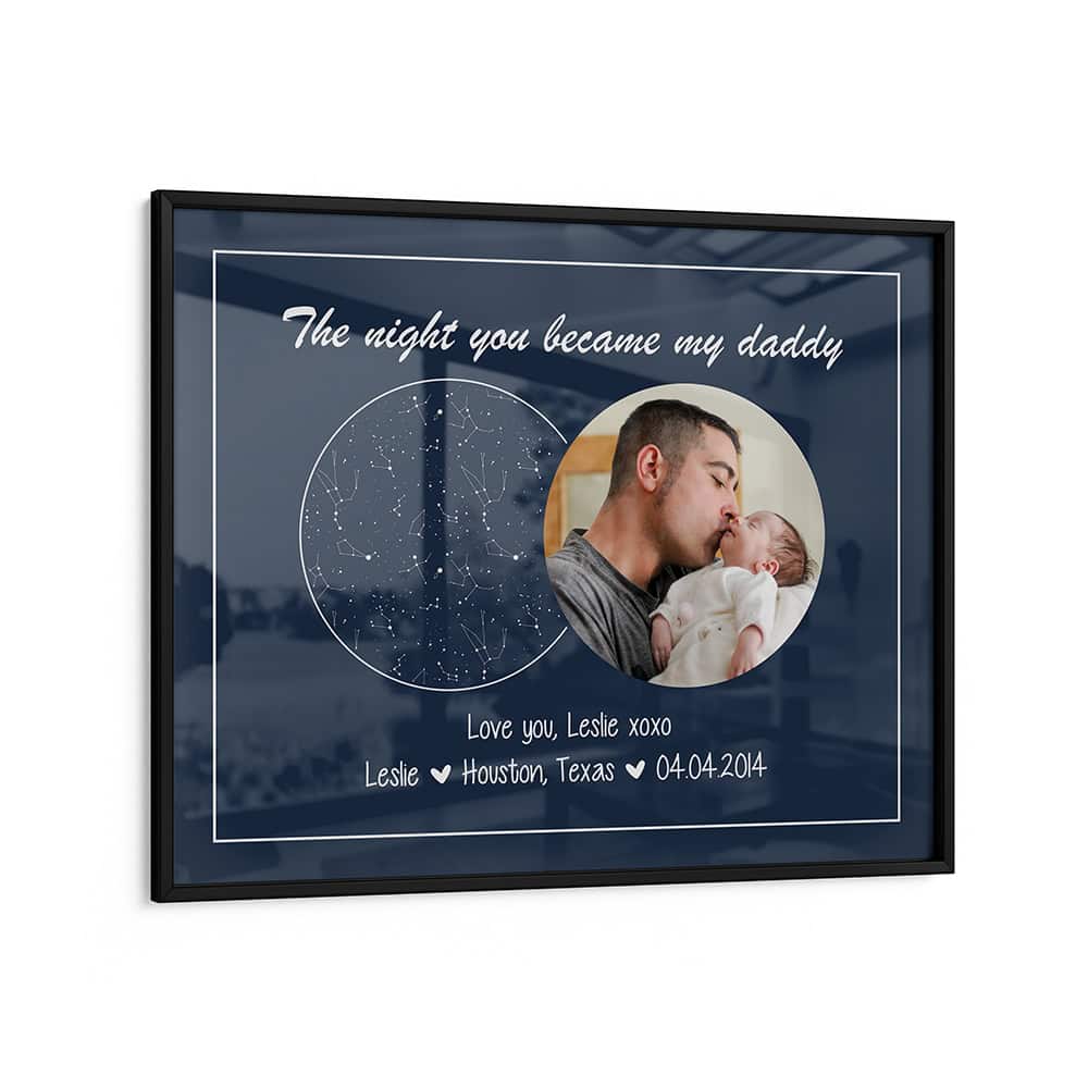 The Night You Became My Daddy Custom Star Map Framed Print
