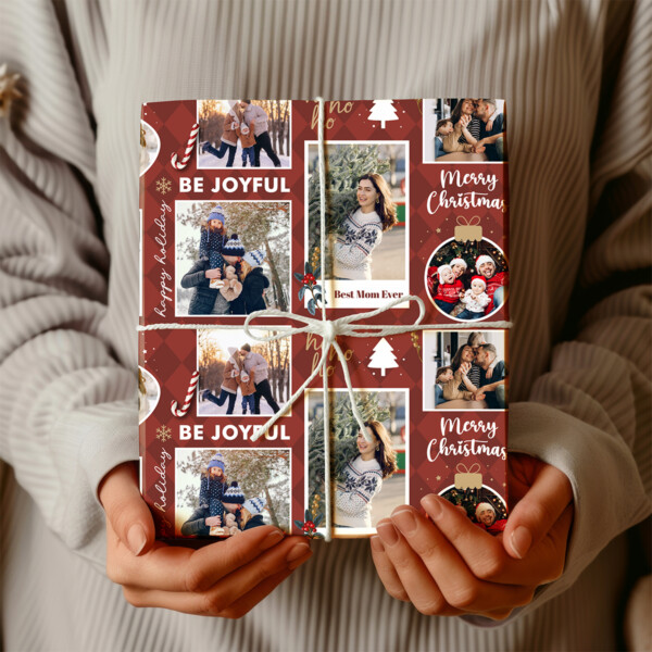 Personalized Photos Best Mom Ever Christmas Wrapping Paper