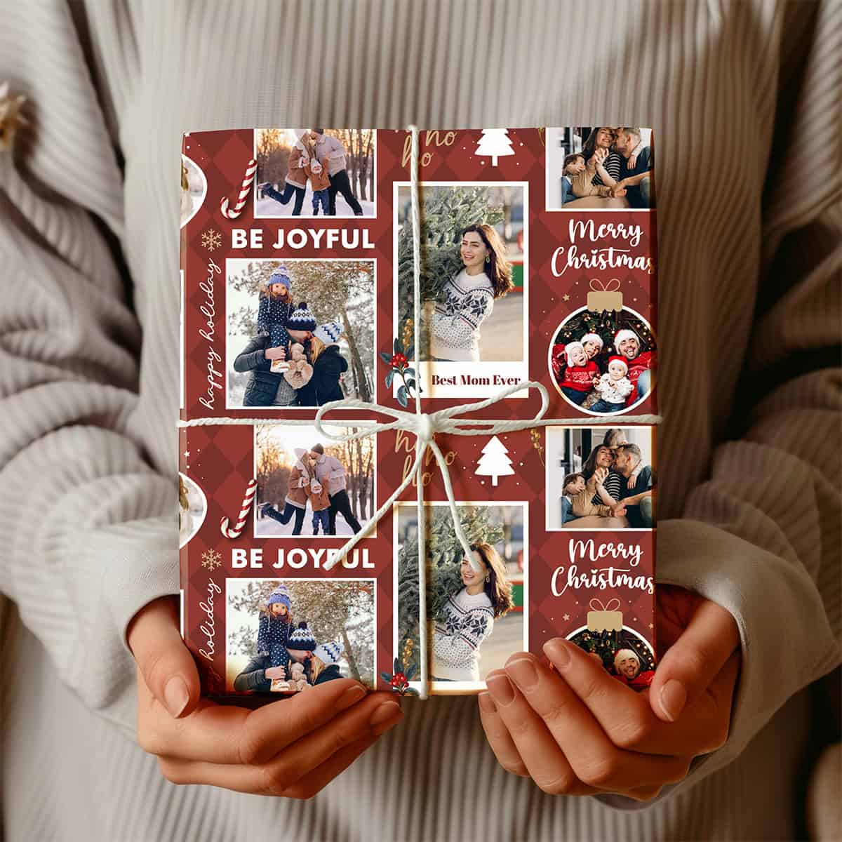 Personalized Photos Best Mom Ever Christmas Wrapping Paper