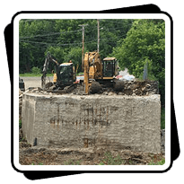 AQ3XL on Volvo EC210 Concrete removal for refurbishment of Bridge Foundation