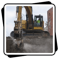 AQ4 CAT328 Concrete Demolition along roadway in New York