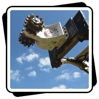 AQ-1 on Bobcat S185 used for site prep and small utility trenching