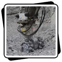 AQ4 Cutting 100MPa Limestone in Maryland for Excavation at a Gas Station for tank.