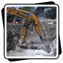 Rock Excavation Project next to Philadephia Art Museum in hard limestone