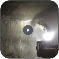 AQ4 on JD330 Scaling Underground Limestone Mine.