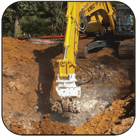 AQ-4XL on Kobelco SK350 Trenching Hard Limestone in Tennessee