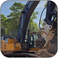 AQ-5 on JD470 Trenching Limestone for Pipeline Project