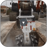 AQ4 and AQ3XL Trenching hard Caliche in Las Vegas.