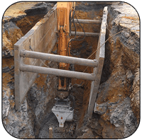 AQ4XL on CASE460 Trenching Hard Limestone in Pennsylvania, USA