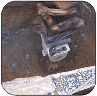 AQ4XL on CASE460 Trenching Hard Limestone in Pennsylvania, USA