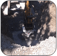 AQ-4 on Liebherr 934 Trenching Red Shale in North Carolina