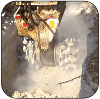 AQ-4XL on Hitachi EX470 - Trenching 100MPa Limestone