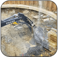 AQ4 on John Deere 350 Excavating Shaft for Tunnel in Georgia