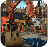 AQ2 on Doosan 140 Excavating Shaft for Washington DC Water Tunnel