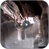 AQ4 on John Deere 200 for Railroad Tunnel Enlargement.