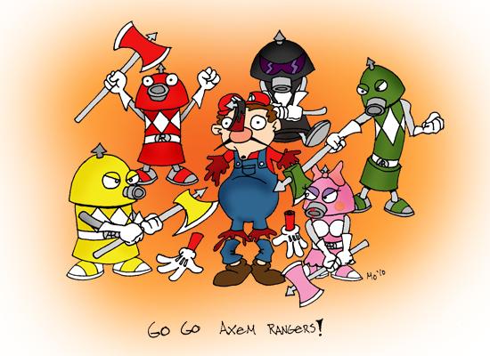 The Many Deaths Of Mario On The Duck Go Go Axem Rangers go go axem rangers