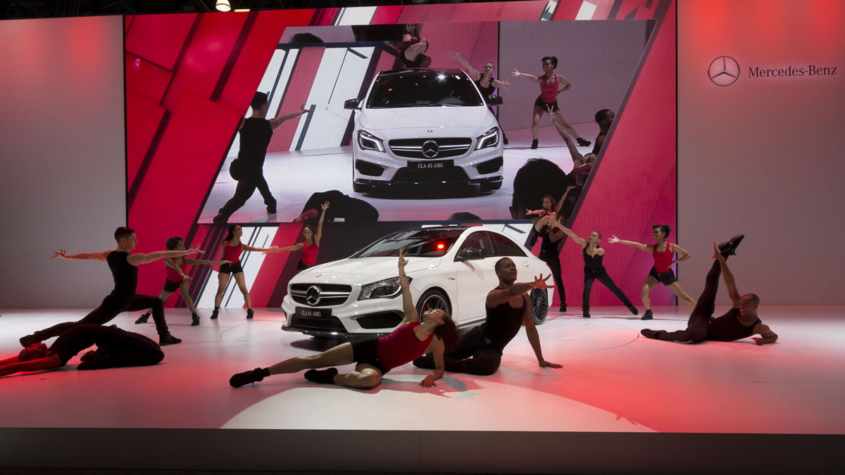 2014 Mercedes CLA45 AMG NYIAS dancers