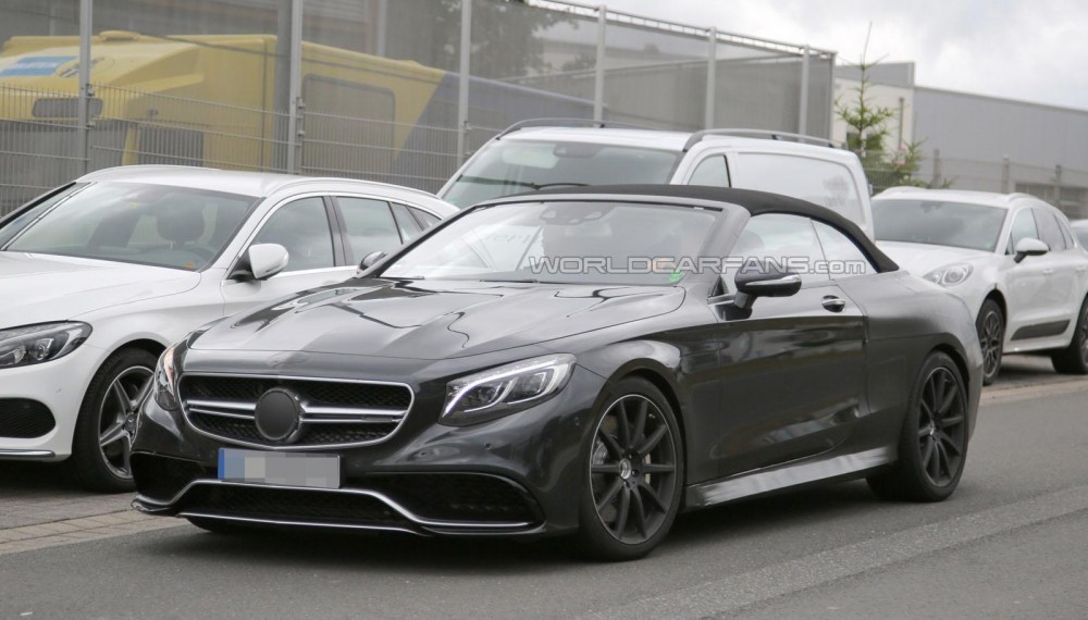 The 2016 Mercedes S63 AMG Cabrio has been spied wearing very little disguise