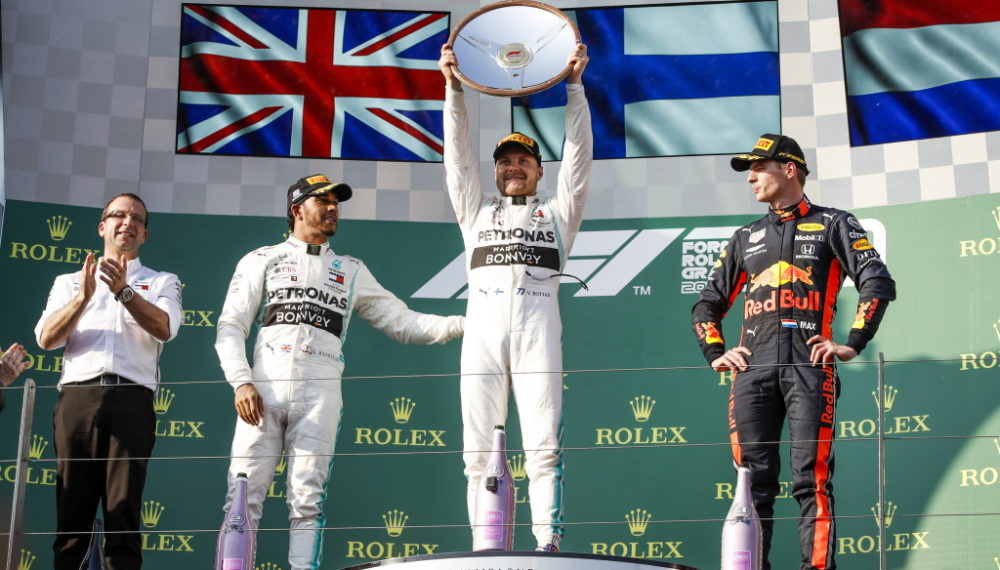 Formula One - Mercedes-AMG Petronas Motorsport, Australian GP 2019. Valtteri Bottas Lewis Hamilton