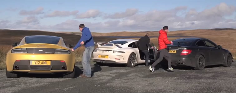 Mercedes C63 AMG Black Series, Porsche and Aston Martin