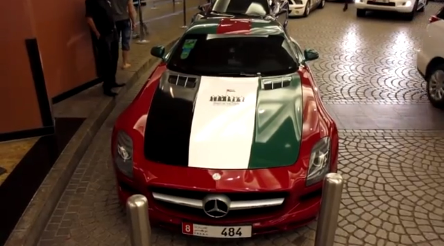 Mercedes SLS AMG Wrapped in the UAE National Flag