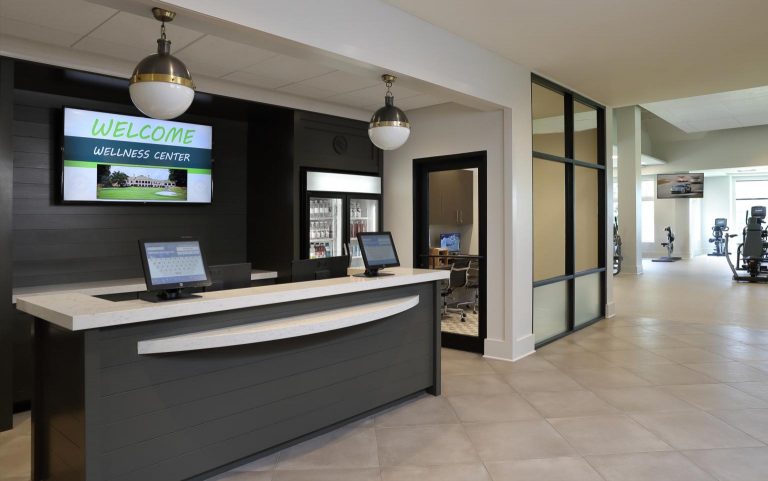 Just inside the doors of our center, check in desk