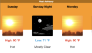 NWS Heat Advisory for Northern RI — Heat Index to Hit 95 to 100 Sunday & Monday