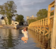 VIDEO: Newport’s New Elm Street Pier Opens With a Cannonball Dive