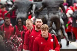 DUPLICATE***Nebraska Cornhuskers Marques Buford Jr. (24)***Nebraska Cornhuskers Thomas Fidone II (24) makes his way to the stadium during the Unity Walk before a college football game against the Purdue Boilermakers on Saturday, October 28, 2023, in Lincoln, Nebraska. Photo by John S. Peterson.