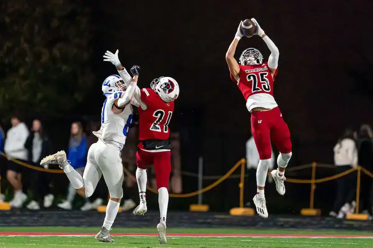 Westside Higih School Teddy Rezac (25) during a play off game between the Cheighton Prep and Westside Higih School in Omaha, NE on Friday October 27th, 2023. Westside Higih School defeated Creighton Prep 54-6. Photo by Eric Francis