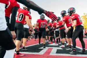 Westside High School Cam Bell (50) during a game between Lincoln North East and Westside in Omaha, NE on Thursday October 19tth, 2023. Photo by Eric Francis