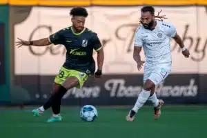 During a match between Omaha United and PSOC Charlotte 10/04/23. Photo by Eric Francis