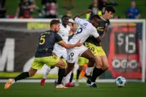 During a match between Omaha United and PSOC Charlotte 10/04/23. Photo by Eric Francis